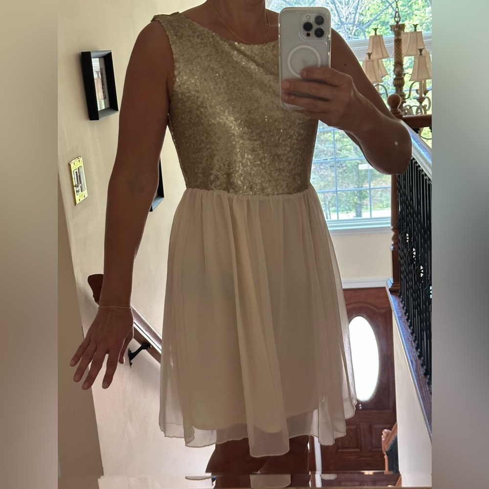 NWT Maison Jules Woman’s Beige Dress, Sz L.